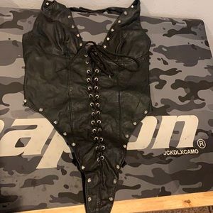 Studded Leather Lingerie